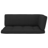 Salon de jardin palette 4pcs avec coussins Pin imprégné de gris 