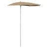 Demi-parasol de jardin avec mât 180x90 cm taupe 