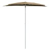 Demi-parasol de jardin avec mât 180x90 cm taupe 