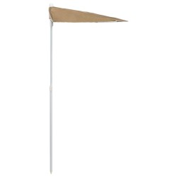Demi-parasol de jardin avec mât 180x90 cm taupe 