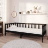 Lit de repos avec matelas 90x200 cm Noir Bois de pin massif 