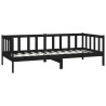 Lit de repos avec matelas 90x200 cm Noir Bois de pin massif 