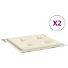 Coussins de chaise de jardin lot de 2 crème 50x50x3 cm 