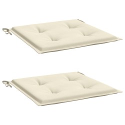 Coussins de chaise de jardin lot de 2 crème 50x50x3 cm 