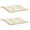 Coussins de chaise de jardin lot de 2 crème 50x50x3 cm 