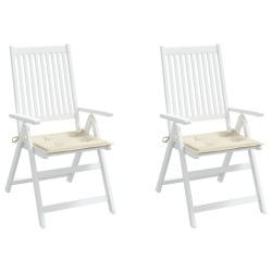 Coussins de chaise de jardin lot de 2 crème 50x50x3 cm 