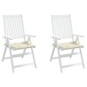 Coussins de chaise de jardin lot de 2 crème 50x50x3 cm 