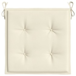 Coussins de chaise de jardin lot de 2 crème 50x50x3 cm 