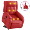 Fauteuil inclinable de massage Rouge Similicuir 