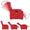 Fauteuil inclinable de massage Rouge Similicuir 