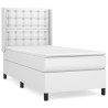 Sommier à lattes de lit avec matelas Blanc 90x200 cm Similicuir 