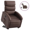 Fauteuil inclinable électrique marron similicuir 