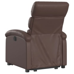 Fauteuil inclinable électrique marron similicuir 