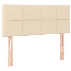Sommier à lattes de lit avec matelas Crème 90x200 cm Tissu 