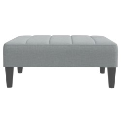 Canapé-lit à 2 places avec repose-pied gris clair tissu 