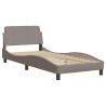 Lit avec matelas taupe 90x200 cm tissu 