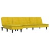 Canapé-lit en forme de L jaune 255x140x70 cm velours 