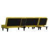 Canapé-lit en forme de L jaune 255x140x70 cm velours 