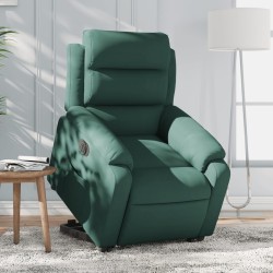 Fauteuil inclinable électrique vert foncé velours 
