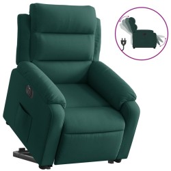 Fauteuil inclinable électrique vert foncé velours 