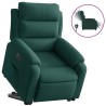 Fauteuil inclinable électrique vert foncé velours 