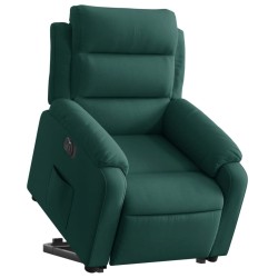 Fauteuil inclinable électrique vert foncé velours 