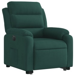 Fauteuil inclinable électrique vert foncé velours 
