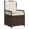 Ensemble à manger de jardin 3 pcs et coussins marron poly rotin 