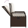 Ensemble à manger de jardin 3 pcs et coussins marron poly rotin 
