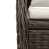 Ensemble à manger de jardin 3 pcs et coussins marron poly rotin 