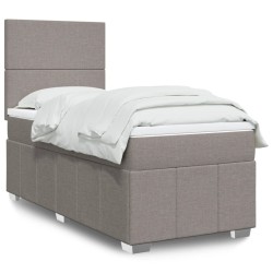 Sommier à lattes de lit avec matelas Taupe 90x200 cm Tissu 