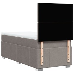 Sommier à lattes de lit avec matelas Taupe 90x200 cm Tissu 