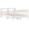 Cadre de lit sans matelas blanc 135x190 cm bois de pin massif 