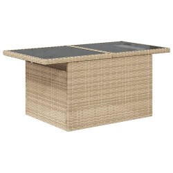 Salon de jardin avec coussins 5 pcs beige résine tressée 