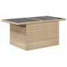 Salon de jardin avec coussins 5 pcs beige résine tressée 