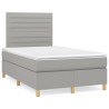 Sommier à lattes de lit et matelas gris clair 120x190 cm tissu 