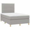 Sommier à lattes de lit et matelas gris clair 120x190 cm tissu 