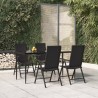 Ensemble à manger de jardin 5 pcs Noir Résine tressée 