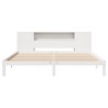 Lit bibliothèque sans matelas blanc 200x200 cm bois pin massif 