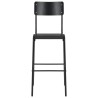 Chaises de bar lot de 4 noir contreplaqué solide et acier 