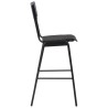 Chaises de bar lot de 4 noir contreplaqué solide et acier 