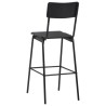 Chaises de bar lot de 4 noir contreplaqué solide et acier 