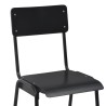 Chaises de bar lot de 4 noir contreplaqué solide et acier 