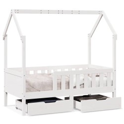 Cadre de lit enfant avec tiroirs sans matelas 80x170 cm bois 