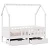 Cadre de lit enfant avec tiroirs sans matelas 80x170 cm bois 