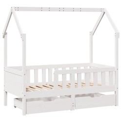 Cadre de lit enfant avec tiroirs sans matelas 80x170 cm bois 