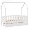 Cadre de lit enfant avec tiroirs sans matelas 80x170 cm bois 