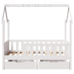 Cadre de lit enfant avec tiroirs sans matelas 80x170 cm bois 