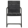 Chaises à manger cantilever lot de 2 noir cuir véritable 