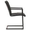 Chaises à manger cantilever lot de 2 noir cuir véritable 